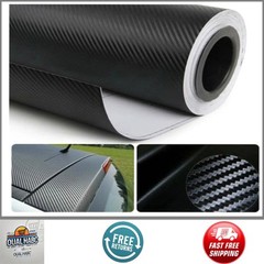 ​3D Black Carbon Fiber Vinyl Wrap 12″x60″ Twill Weave Self-Adhesive Sheet​