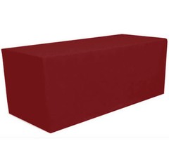 4′ ft. x 2.5′ ft. Fitted Polyester Tablecloth for Wedding Banquet Burgundy