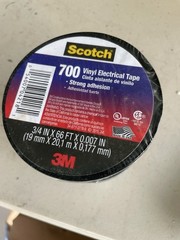 Scotch Vinyl 700 Electrical Tape 4 Rolls Black 3/4-in x 66-ft Commercial Grade