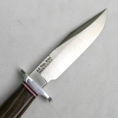 Blackjack USA 1990s Model 2 knife, green micarta, A2 tool steel, orig sheath NIB