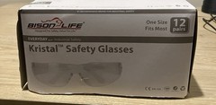 Qty. 12 BISON LIFE Safety Glasses Meets ANSI Z87.1 – NEW
