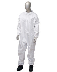 AmbiShield Microporous Coverall Zip Front Elastic Wrist Large White Case of 25
