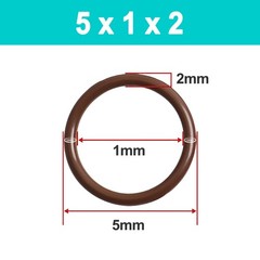 Metric Vitons Rubber FKM O Ring Seals 2mm Cross Section 1mm-196mm ID Brown oring