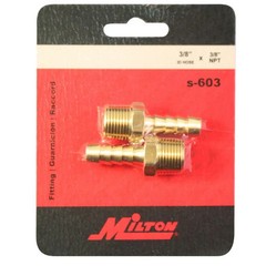 2 Milton S-603 Milton Industries 3/8″ ID Male Hose Ends (2 pack)