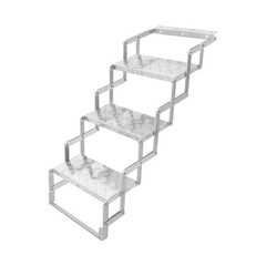 3 Steps Ladder Step Camper Aluminum Alloy Foldable Scissor Stairs Ladder 110kg