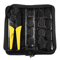 Ratcheting Crimping Tool Kit Cord End Terminals Wire Crimper Pliers w/ 8 Dies