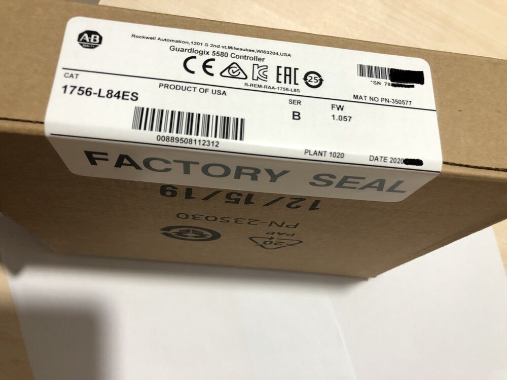 Allen-Bradley 1756-L84ES Guardlogix 5580 Controller Safety Processor 1756L84ES