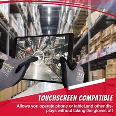 EvridWear Safety Work Gloves, Touchscreen Micro-Foam Nitrile Coated Unisex Glove