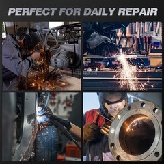 9-in-1 MIG205MP Multi-Process Welder 120/240V+110pcs Plasma Cutting Consumables