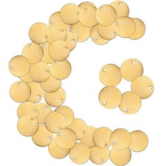 50 Pcs Round Brass Tags, 1-1/4 Inch Diameter, Gold Blank Metal Stamping Key B…