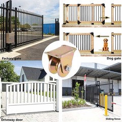 8x 2in 2″ V Groove Wheel Sliding Gate Bracket Roller Heavy Duty Caster Wheels US