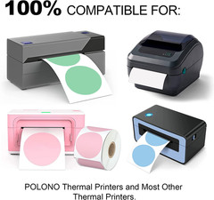 2″ 750 Labels Circle Direct Thermal Stickers Labels Roll Compatible wi
