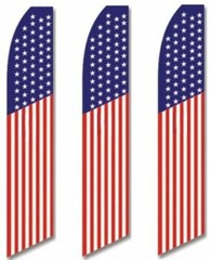 3 (three) Pack Tall Swooper Flags USA United States American Flag