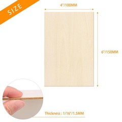 28 PCS Basswood Sheets – 4 x 6 x 1/16 Inch Thin Unfinished Craft wooden brown
