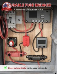 RED WOLF 20Amp Automatic Reset Circuit Breaker with Cover, DC 12V-24V Nylon Insu