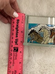 Joan Baker Designs Art Glass With Horses Business Card Holder (H1)