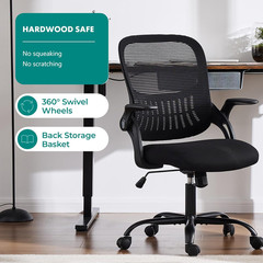 Silla oficina ejecutiva malla ergonomica respaldo medio ajustable soporte lumbar