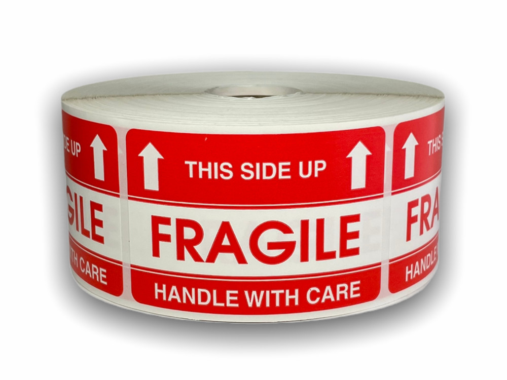 2×3-inch Fragile / This Side Up Labels Shipping Arrow Stickers 2 RLS of 300 EA