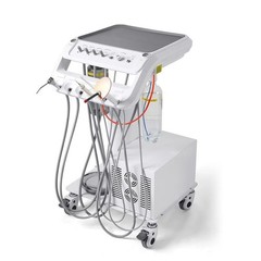 Portable Dental Mobile Delivery Unit System Air Compressor Cart 4 Holes
