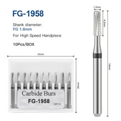 USA Dental Tungsten Carbide Burs FG 1.6mm Metal Cutting for High Speed Handpiece