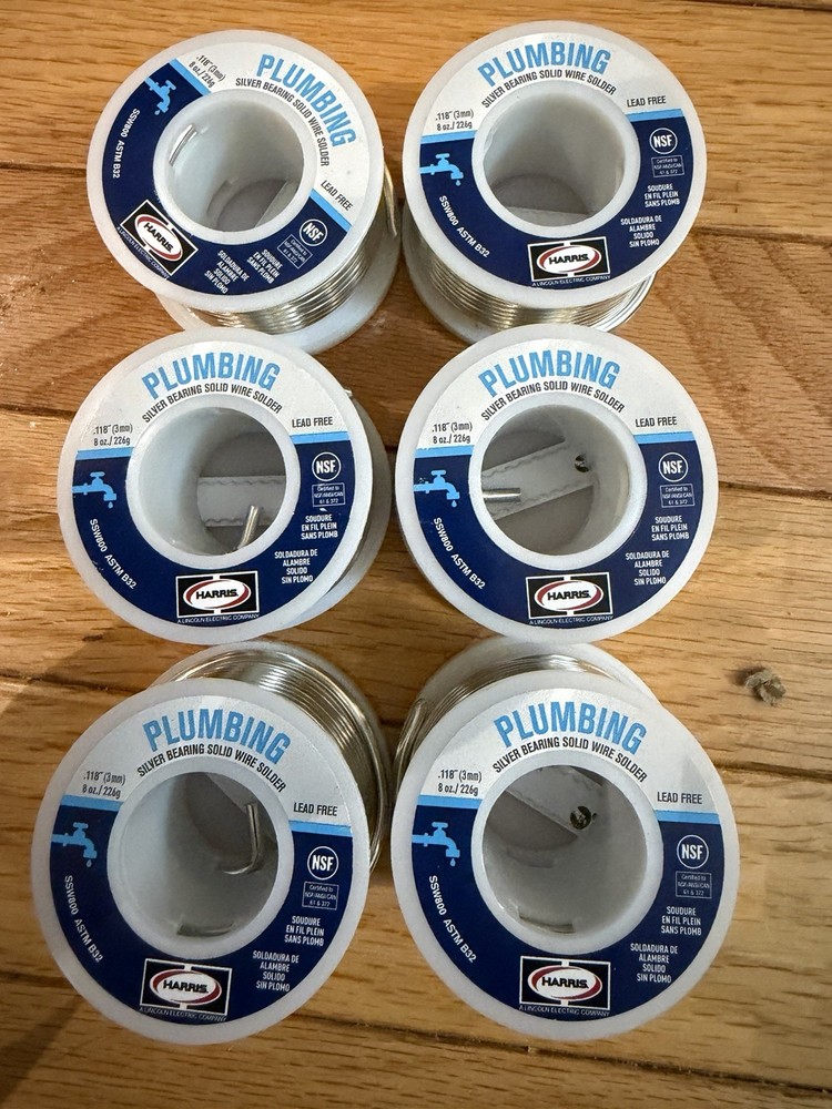 6 AIM AQUASOL LEAD FREE SOLDERING WIRE (8oz 3MM)
