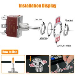 3PCS Marine Boat Automotive Car 12V 30A Toggle Switch DPDT On/Off/On 3 Position