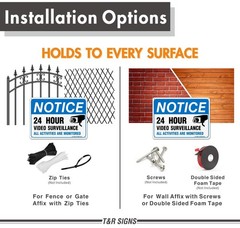 Video Surveillance Sign, All Activities Are Monitored 2 Pack 7 x 10 Inches …
