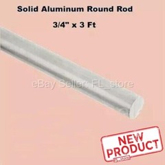 Solid Aluminum Round Rod 3/4″ x 3 Feet Bar Stock Alloy 6061 Unpolished 36″ NEW