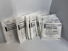 10 Packs/mckesson Size 7 perry latex Surgical gloves powder free 20-1070N
