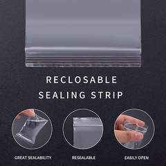 400PCS Small Resealable Plastic Bags With Labels – Assorted Sizes for Storage an