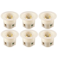 Grounding Locking Flanged Inlet, 30A 125/250V AC, NEMA L14-30 (Pack of 6)
