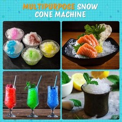 Professional 500 LB/H Commercial Ice Crusher Shaved Ice Machine for Home Party
