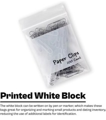 1000/PCS White Block 5″ x 8″ Clear Reclosable Zipper Seal Bags Heavy Duty