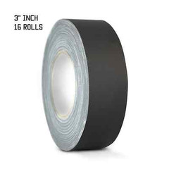 16 PACK OF GAFFERS STAGE TAPE – NO RESIDUE – BLACK – 3″ (inch) X 60 YARD (CASE)
