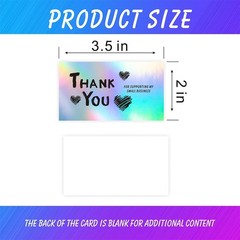 240Pcs Thank You Cards for Small Business, 6 Unique Styles of Holographic Gratit