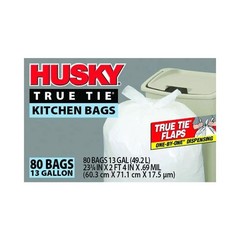 13GAL WHT Kitchen Bag 80CNT Poly-America Household Bags HK13WC080W 073257012935