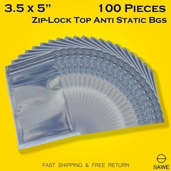 100 x Anti Static Shielding ESD Bags 3.5 x 5″ Inch Zip Lock Reclosable