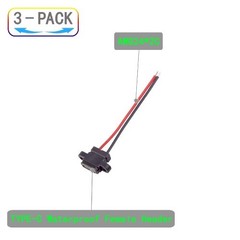 USB Type C Pigtail Cable 24AWG USB C Female Plug to 2 Pin Bare Wire Open End