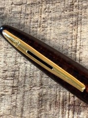 WATERMAN Carène Marine Amber Ballpoint Pen Gold Trim Blue Ink France