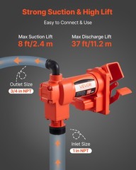 Uimoso Electric Fuel Transfer Pump 110V for Diesel, Oil, and Kerosene, 15 GPM
