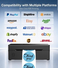 Thermal Label Printer Bluetooth 4×6 Printer Shipping Label USPS FedEx UPS Newest