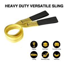 2″ x 6ft Nylon Web Lifting Sling Tow Strap Eye & Eye with Heavy Duty Flat Loops