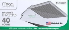 Mead #10 Envelopes, Letter Size, 4-1/8″ x 9-1/2″, Security Printed Lining for Pr