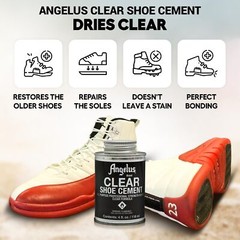 Clear Shoe Cement Adhesive for Leather Rubber Plastic Vinyl 4oz All Purpose Glue