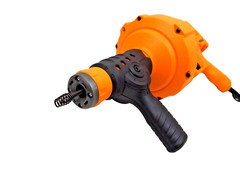 Electric Drain Cleaner 23 Ft Handheld Auto Feed Led Light Plumbing Snake Auger