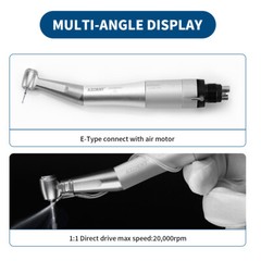 AZDENT Dental Contra Angle Low Speed Handpiece 1:1 Direct Drive 1.6mm FG Burs