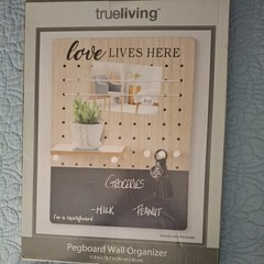 Trueliving Pegboard Wall Organizer Chalkboard 11.8in X 15.7in