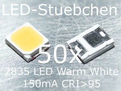 50x 2835 LED Warm White 150mA, CRI 95, 3000K