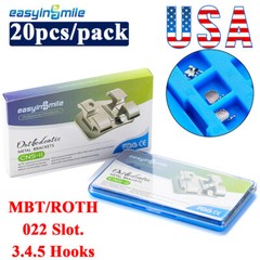5pK Orthodontic Dental Brackets Brace Mini Roth/MBT 018 022 345 Hook EASYINSMILE