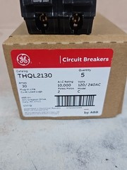 1) New General Electric THQL2130 Circuit Breaker, 2-Pole 30-Amp